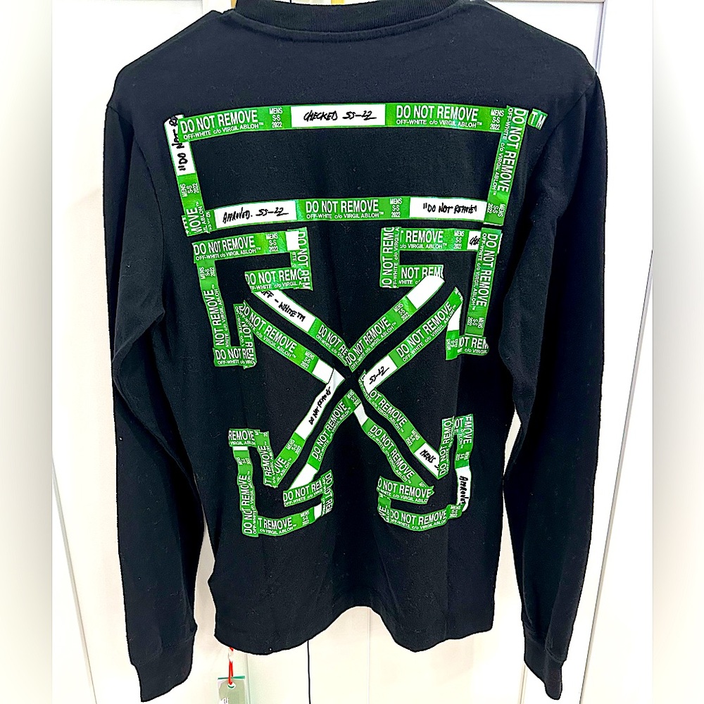 Off-White “Do Not Remove” Tape Long Sleeve Shirt